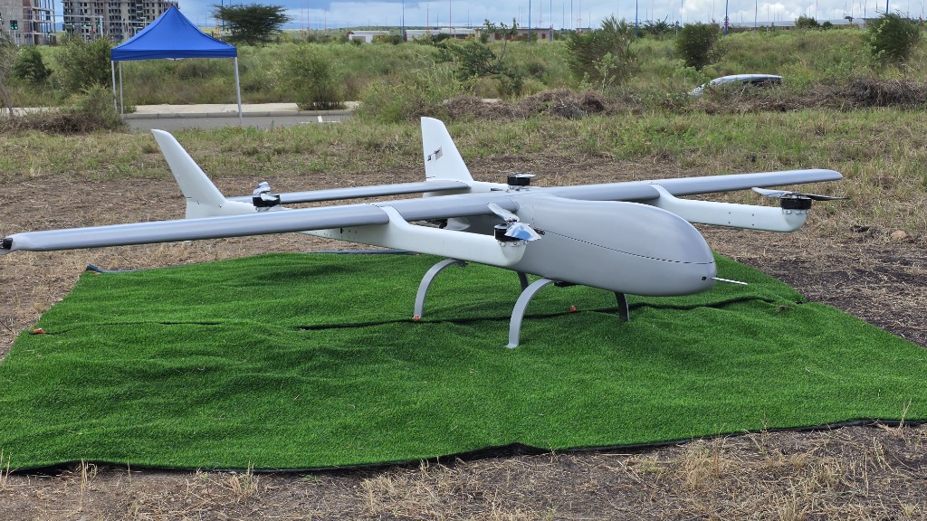 Thatcher VTOL heavy-lift cargo aircraft on launching pad